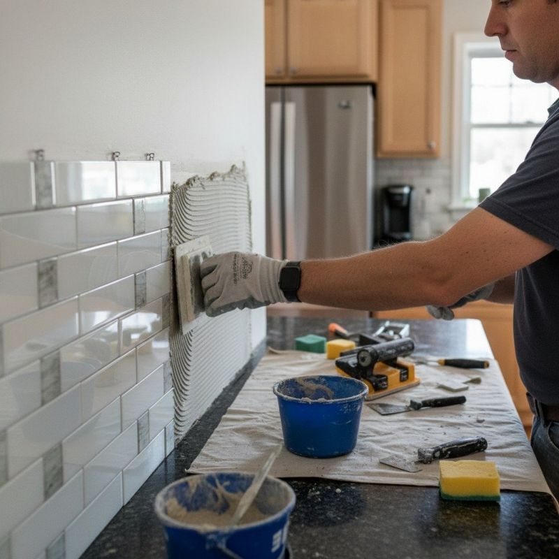 Tile Backsplash Installation detail